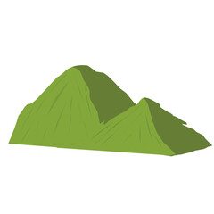 green mountain illustration. Flat design illustration of green high hill mountain. Illustration of mountains 