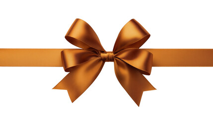 terracotta gold satin ribbon bow isolated