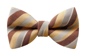 Striped bow tie with yellow and brown pattern for fashion and style