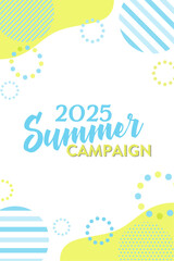 ポップでかわいい、夏色の背景素材 ( フレーム　見出し　タイトル　チラシ　サマーセール　セール　バナー　メンフィス )