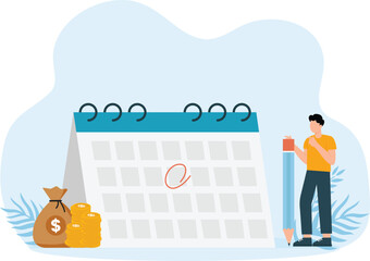 Two business people animation feeling excited for payday while wearing face mask in new normal lifestyle. Cartoon in 4k resolution concept

