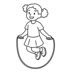 Girl Skipping Rope Doodle