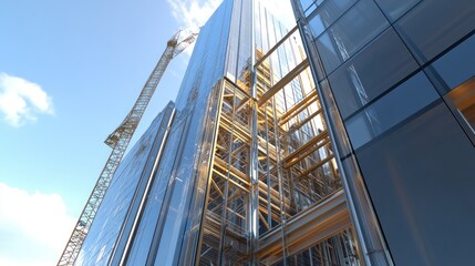 Modern Skyscraper Under Construction