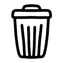 Trash Bin Icon Handdrawn