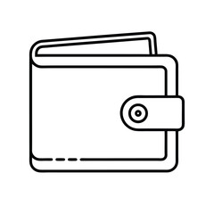 Minimal Line Wallet Vector Illustration