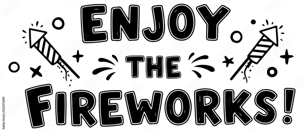 Aufkleber stylish. hand-drawn graphic design with a message of joy and celebration; suitable for use on appare