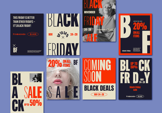 Typographic Black Friday Social Media Set