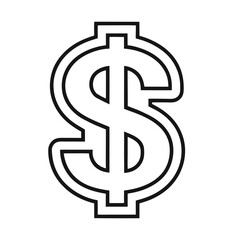 Minimal Dollar Symbol Line Illustration