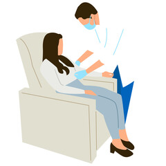 Woman Being Examined by a Doctor