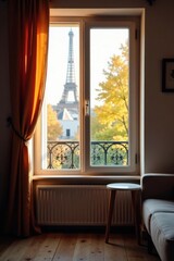 Overheated apartment, open window, empty water glass, window, intense