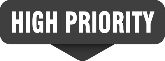 high priority sticker. high priority sign on transparent background