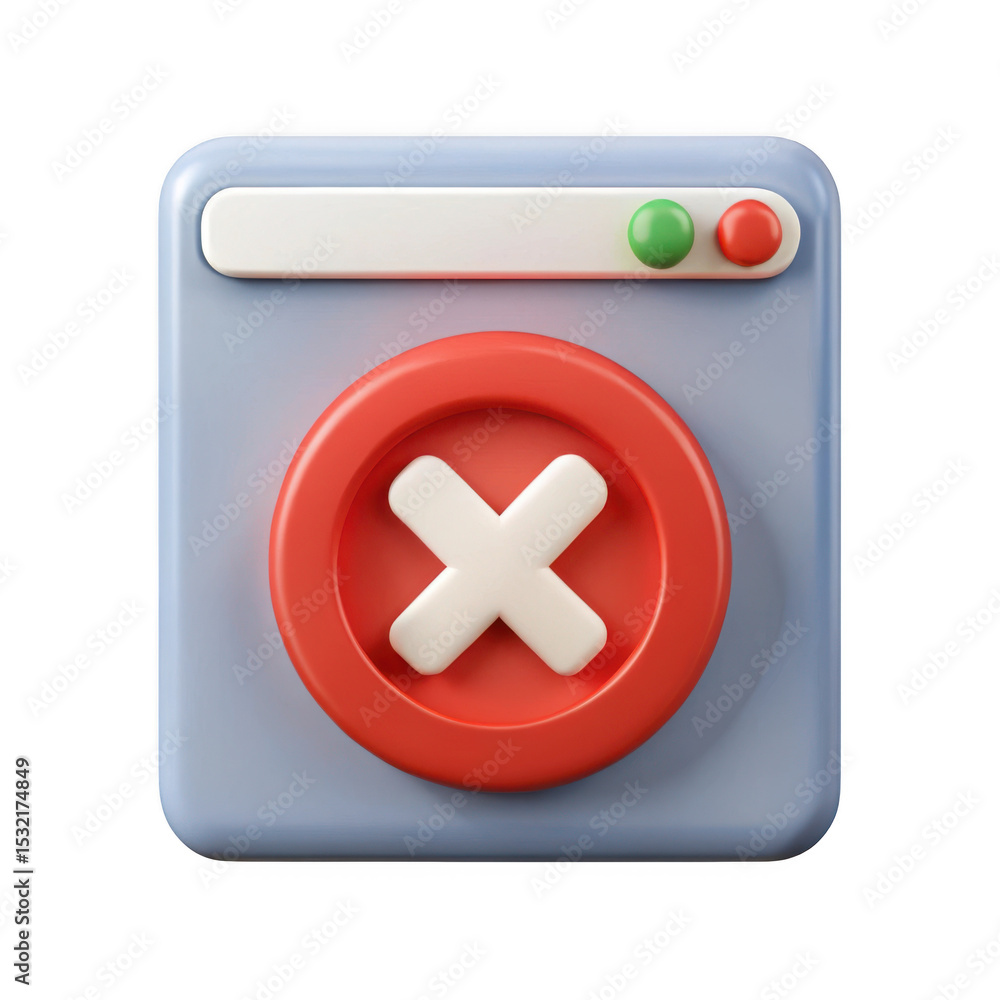 Poster 3d realistic cancel button icon isolated on transparent background