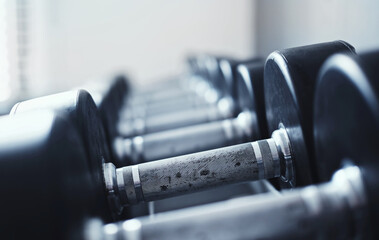 Dumbbells For Training And Bodybuilding In The Gym