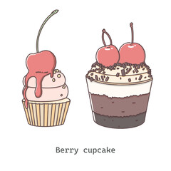 Sweet berry cupcake