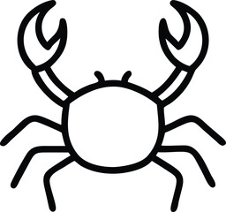 Black outlined crab displays its claws, with a bold, modern minimalist style © Bably