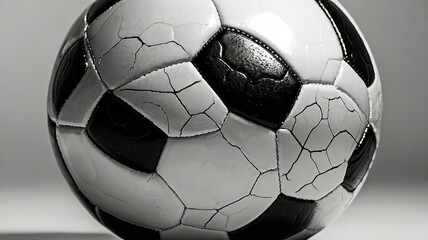 A black and white soccer ball.