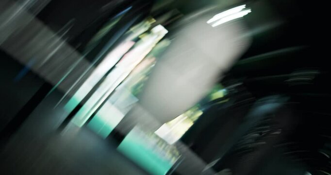 Boxing, fitness and face of black man with gloves in gym with challenge, self defense or training. POV, knockout and portrait of male boxer with power punching practice for workout in sports center.