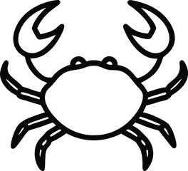 A cute crab with thick black outlines is centered against white backdrop © Bably