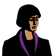 Vector drawing. Young guy servant page