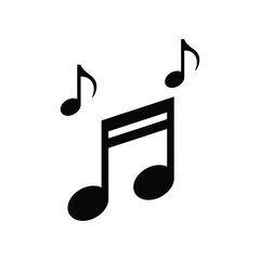 Simple Black Music Notes Icon - Melody and Sound Symbol