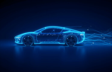 Fototapeta premium Luminous Sci - fi Car