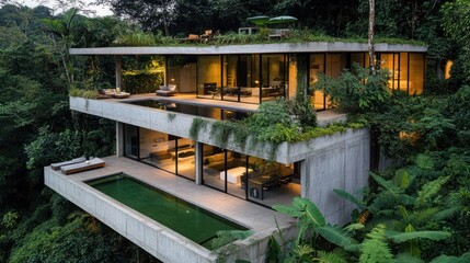 Spectacular Concrete Jungle House: Modern Architecture in Lush Rainforest