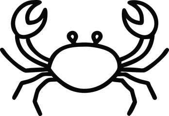 Outline crab illustration with basic design reveals a simple yet engaging oceanic theme