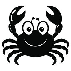 Cartoon crab radiates cheerfulness as its claws and legs display a simplistic charm