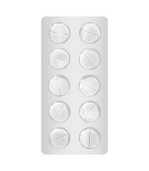remedy pill tablets in package on white background pharmacy health care factory production
