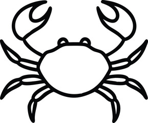 One simple, bold line draws a crab with prominent claws and legs