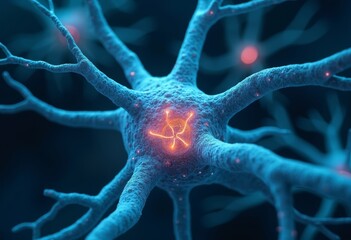 Close up of Neural Cell Structure Art