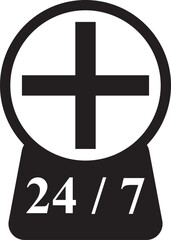 24/7 customer service support icon