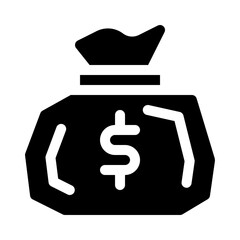 Money bag glyph icon