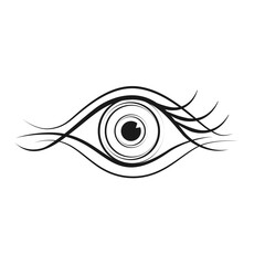 Stylized eye. Logo for ophthalmologist. Vector image. Black and white illustration.