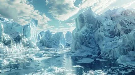 Fototapete Rund the concept of melting glaciers  © Anna Iluschenko