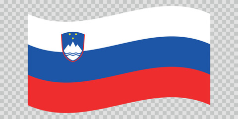 Flag of Slovenia. Slovenian national symbol in official colors. Template icon. Vector background.