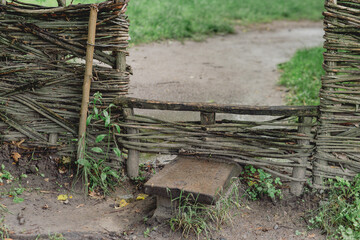 Traditional fence crossing in an old Ukrainian village