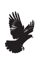 Naklejka premium Pigeon silhouette, flying Pigeon silhouette vector 