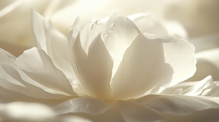 Close-up of ivory camellia highlighting delicate petals and soft texture on pure white background, serene floral beauty with natural lighting for luxury packaging, wedding invitations, skincare ads or