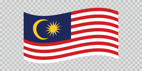 Flag of Malaysia. Malaysian national symbol in official colors. Template icon. Vector background.