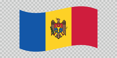 Flag of Moldova. Moldavian national symbol in official colors. Template icon. Vector background.