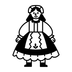 A doodle style icon of folk costume

