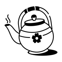 A sketchy style icon of clay teapot

