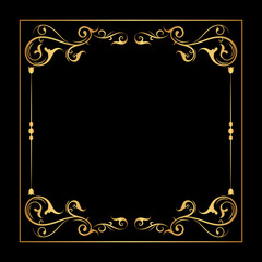 Vintage floral ornament border art