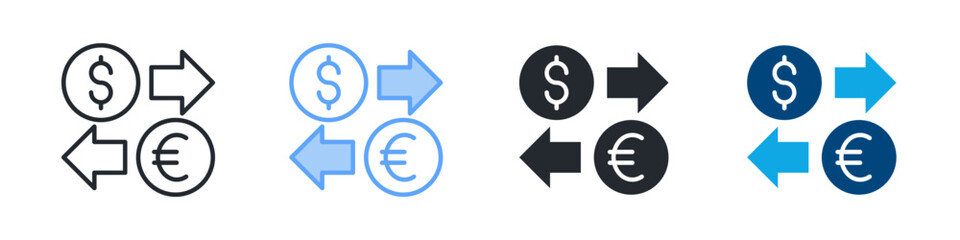 Obraz premium Currency Exchange Icon Outline Style. Vector Illustration For Graphic Design