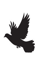 Fototapeta premium Pigeon silhouette, flying Pigeon silhouette vector 