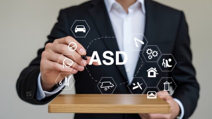 Businessman presenting a concept of assurance services.
