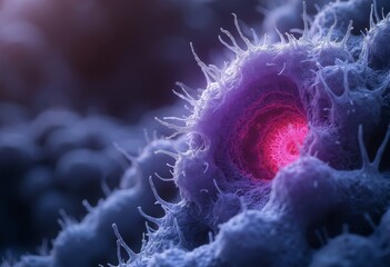 Purple Virus Art Close up