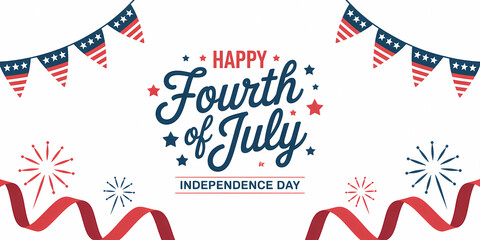 Fourth of july independence day celebration banner vector graphic design illustration template holiday