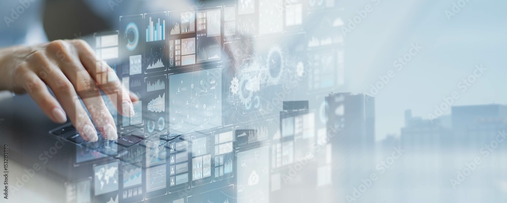 Aufkleber data visualization and business analytics concept.